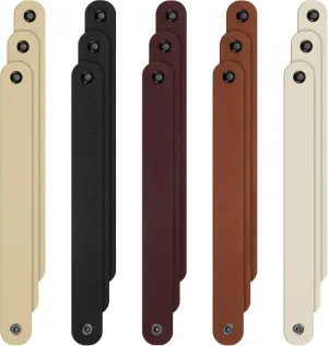 10 Pack Plain LeatherSnap Bracelet for Crafts Blank Leather Cuff Bracelets DIY Craft Wristbands, 5 Colors