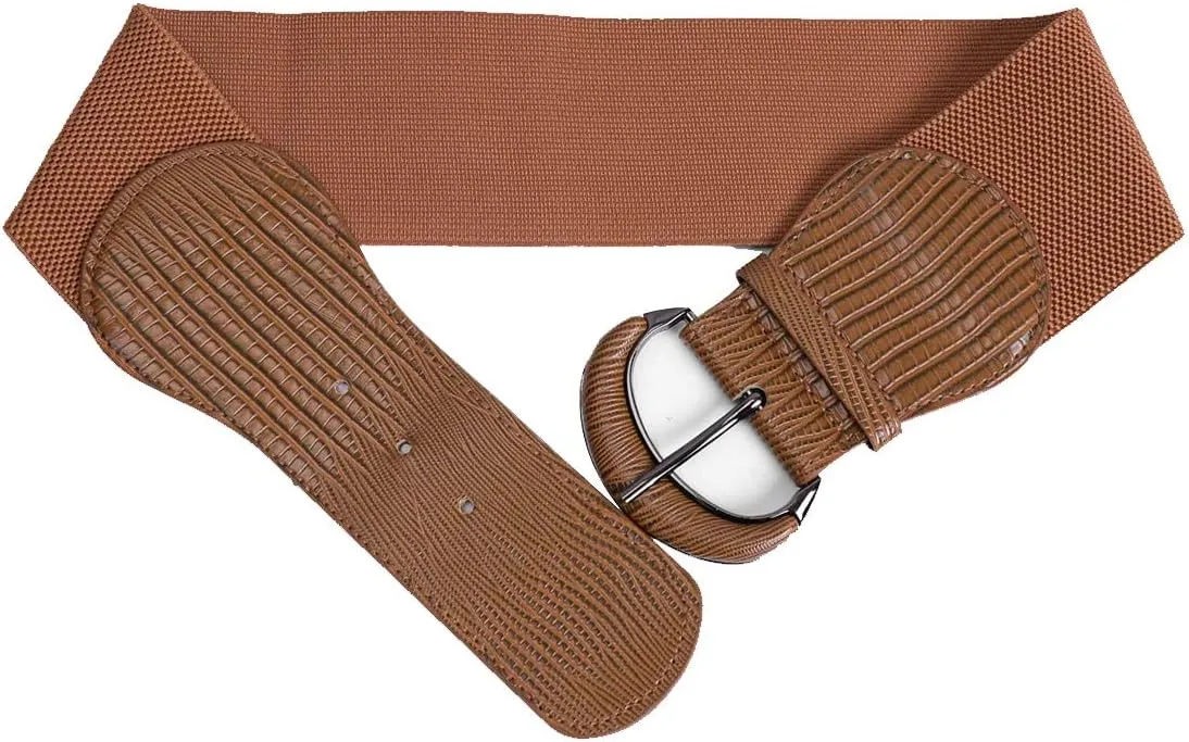 3 pieces of women's wide belts, waist belts, leather elastic belts, ladies dresses, decorative belt hooks