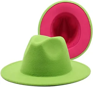 36 Color Double Woolen Felt Hat, European and American Fashion Double-Sided Color Matching Hat, Men and Women Flat Brim Jazz Hat Luopan Caps & Hats(Fruit Green Rose red,Medium) 36 Color Double Woolen Felt Hat, European and American Fashion Double-Sided Color Matching Hat, Men and Women Flat Brim Jazz Hat Luopan Caps & Hats(Fruit Green Rose red,Medium)