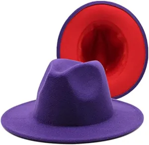36 Color Double Woolen Felt Hat, European and American Fashion Double-Sided Color Matching Hat, Men and Women Flat Brim Jazz Hat Luopan Caps & Hats(Purple red,Medium) 36 Color Double Woolen Felt Hat, European and American Fashion Double-Sided Color Matching Hat, Men and Women Flat Brim Jazz Hat Luopan Caps & Hats(Purple red,Medium)