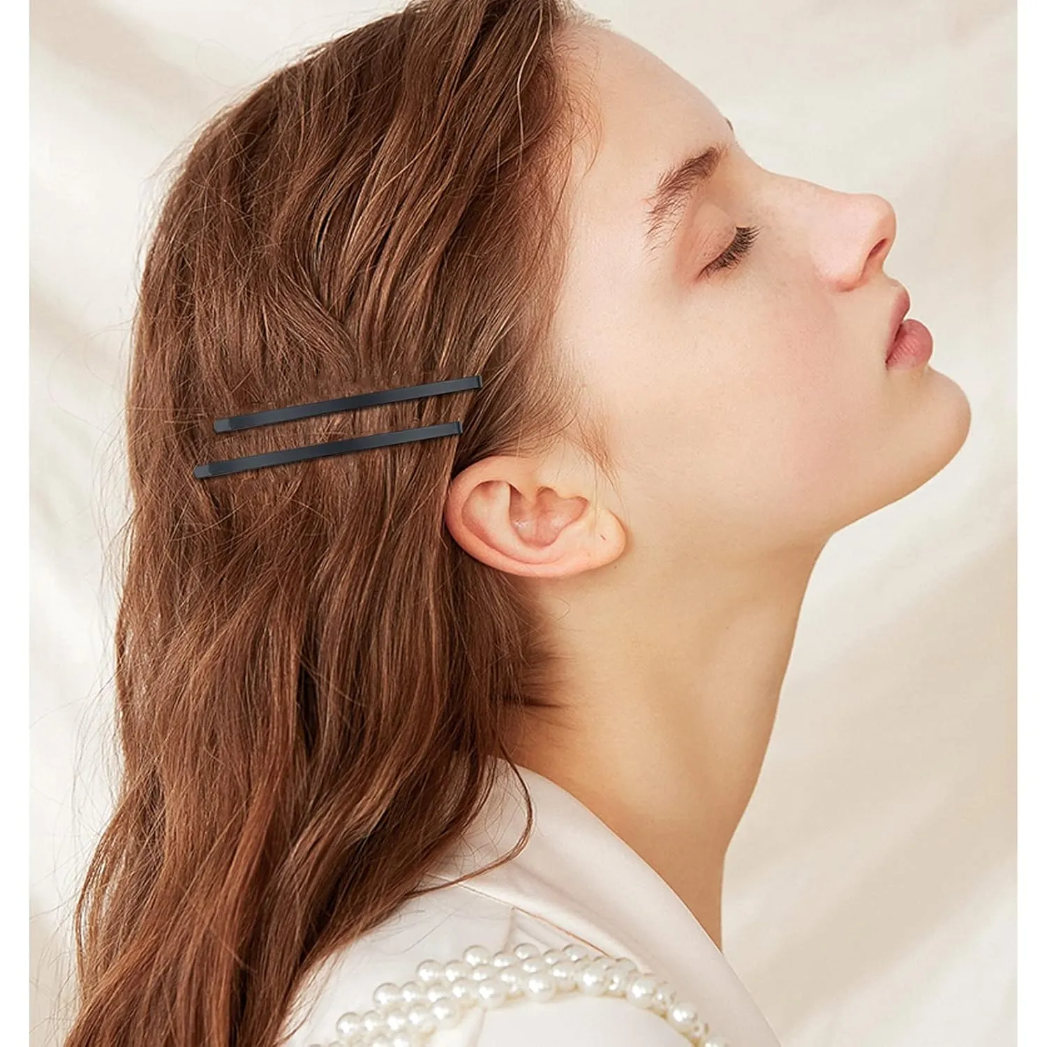 50 Black Jumbo Bobby Pins, 3.34 Inch Metal Hair Clips Hair Pin Bobby-pins Hairpins Hair Accessories for Women Thick Long Updo Hair Style