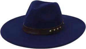 9.5Cm Big Brim Women Men Vintage Jazz Panama Fedora Hat Autumn Winter Outdoor Fedora Hat