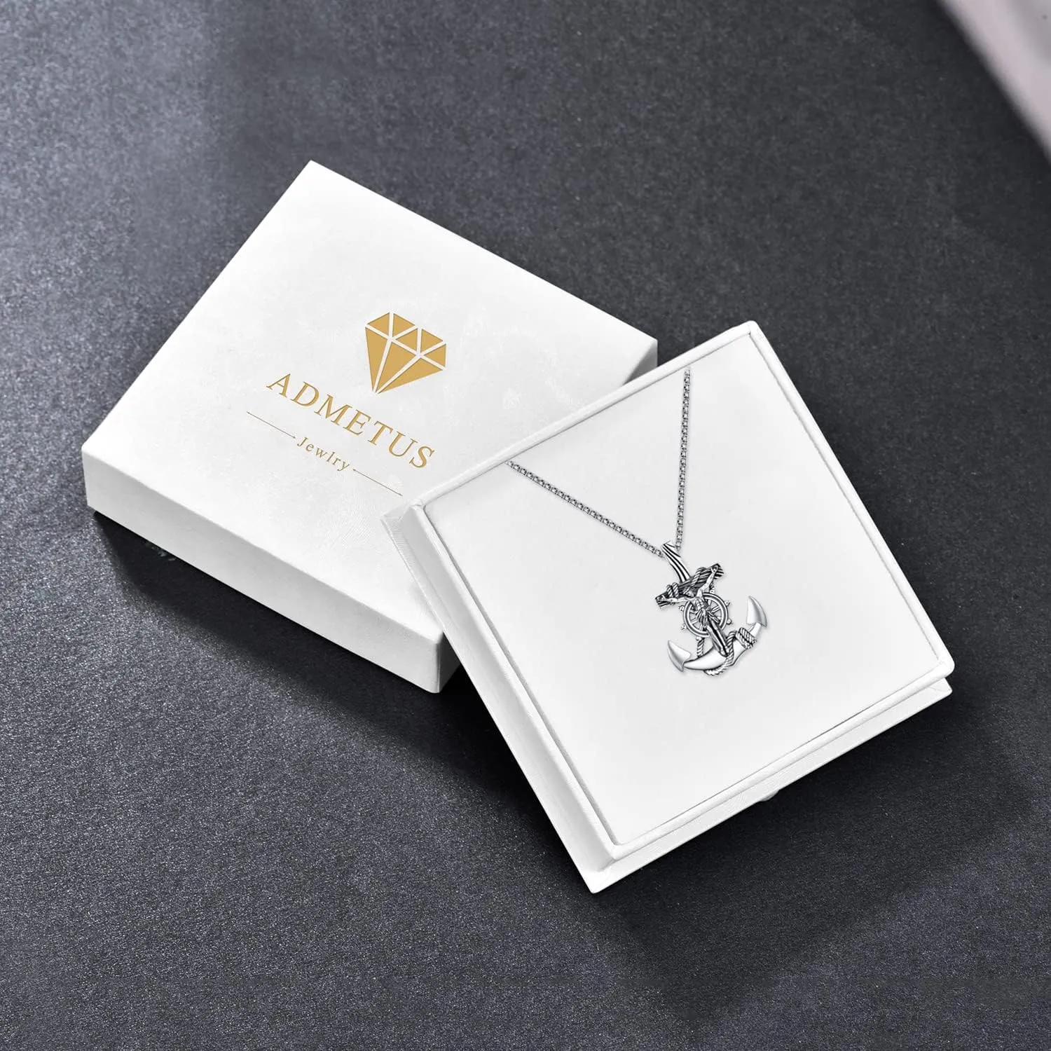 ADMETUS 925 Sterling Silver Patron Saint Necklace | Amulet Necklace Cross Jewelry for Men with 2.5mm 22" 2" Rolo Chain