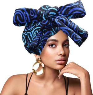 African Head Scarf For Women, Soft African Print Pattern Wrap Headband, Traditional Wax Fabric Cotton Hijab Turban for Africa Black History Celebrations Kwanzaa Choir Headpiece Hair Accessories