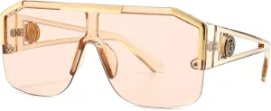 AIEYEZO Square Oversized Sunglasses Flat Top Shield Sun Glasses for Men Women One Lens Square Shades