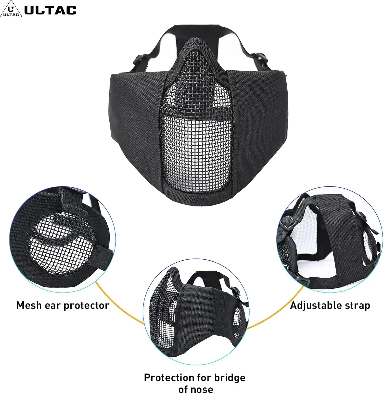 Airsoft Helmet with Full Face Protection, Tactical Airsoft Mask, Compatible with Goggles & Accessories, Ideal for Paintball & Outdoor Games