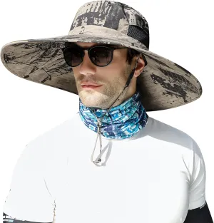 ALANGDUO XXL Big Head & Super Wide Brim Sun Hats for Men, XXL Large Fishing Sun Hat for Safari Gardening,Hiking