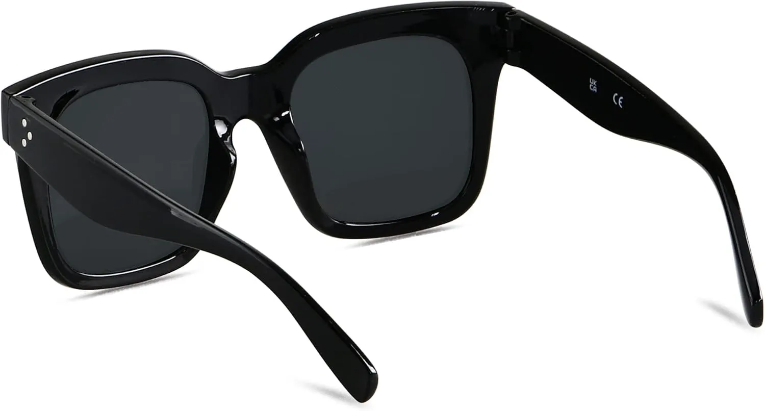 ANDWOOD Oversized Sunglasses for Women Big Large Square Wide Frame Shades Retro Trendy Fashion UV Protection