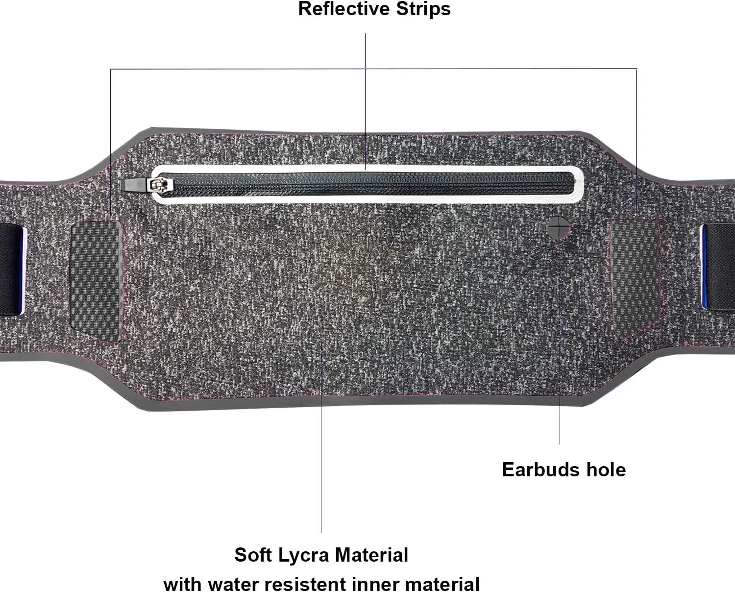 ANJ Outdoors Super Slim Water Resistant Money Belt, Running Belt for Women and Men, Expandable Phone Belt to Hold Cell Phones, Cards, and Money. Ideal Waist Bag Waist Pack for Travel, Sports and Yoga