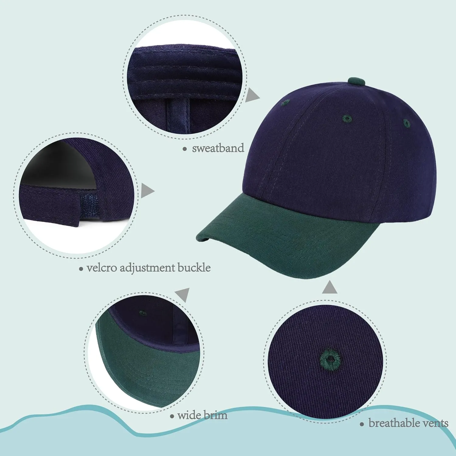 Baby Toddler Baseball Hat Cap Colorblock Cotton Girl Boy Snapback Hats Infant Adjustable Size for 6M-6Y