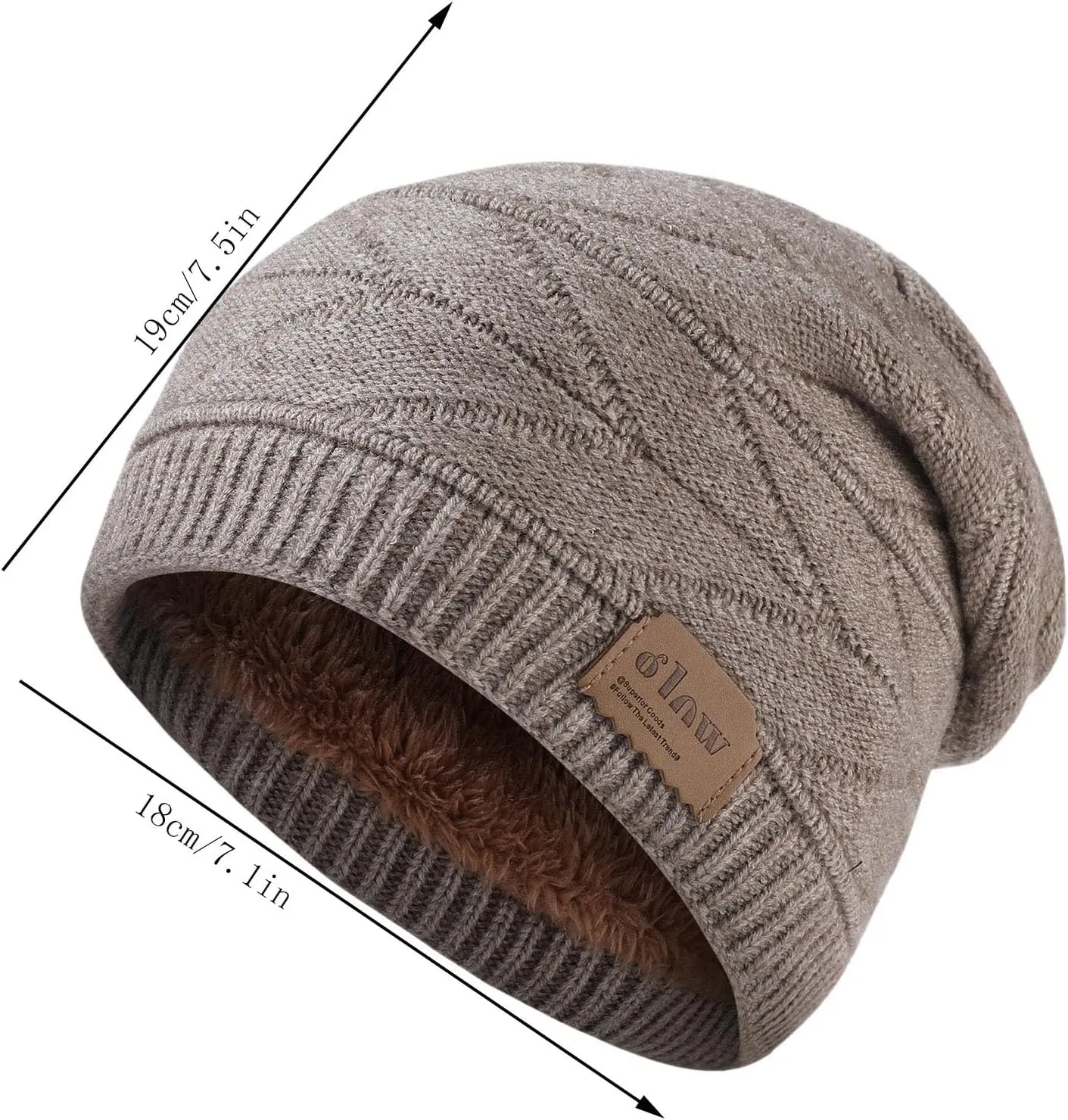 Beanie for Men Women Cable Knit Beanie Thick Soft Warm Chunky Beanie Hats Slouchy Beanies Soft Warm Beanie Hat