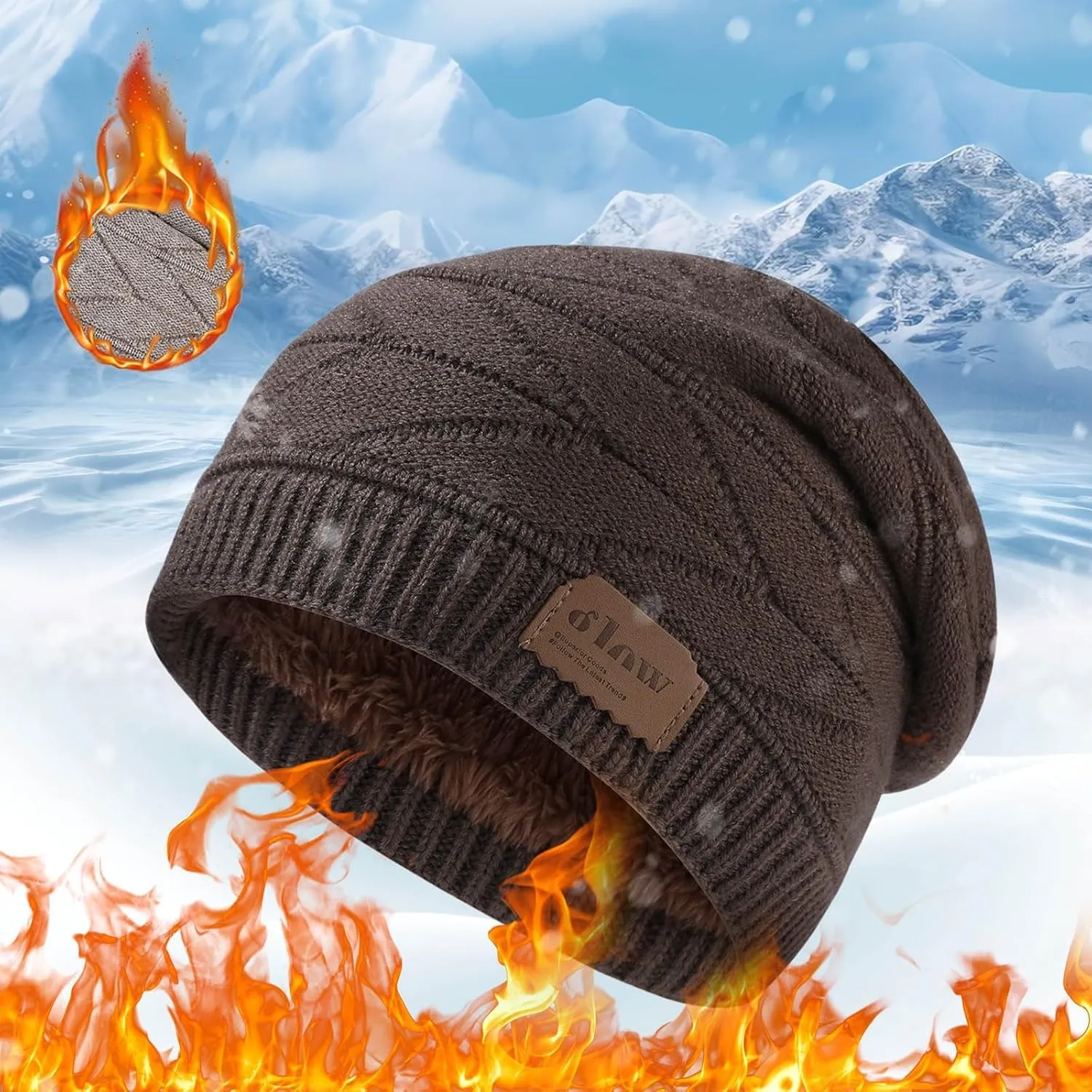 Beanie for Men Women Cable Knit Beanie Thick Soft Warm Chunky Beanie Hats Slouchy Beanies Soft Warm Beanie Hat