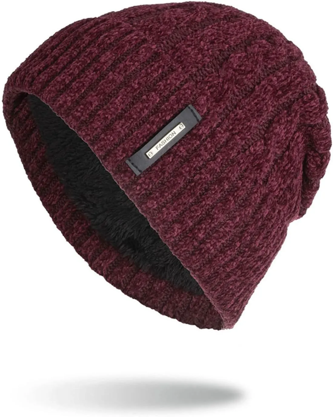 Beanie for Men Women Soft Stretch Cable Knit Beanies Ribbed Skull Cap Cuff Beanie Knitted Soft Warm Winter Hat