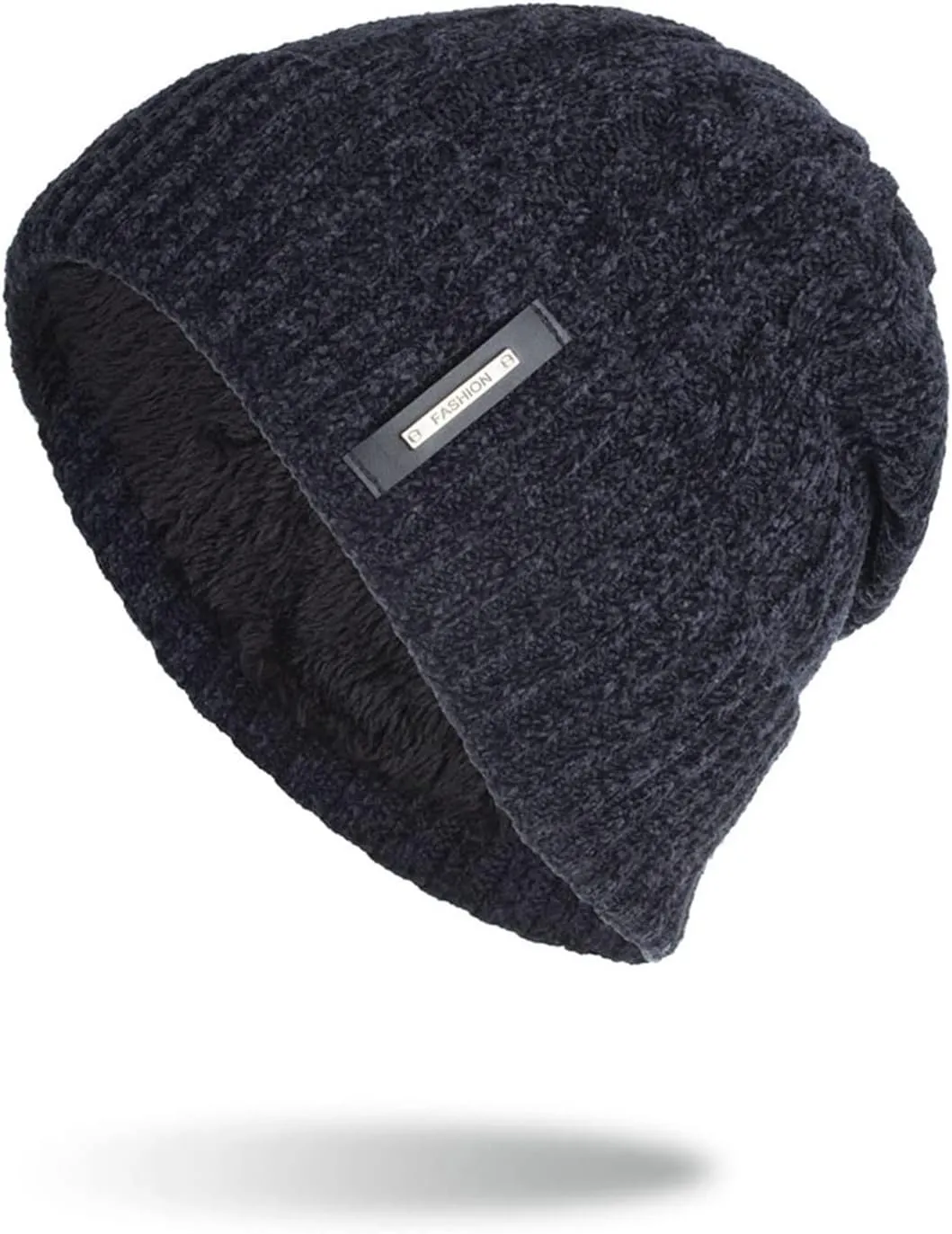 Beanie for Men Women Soft Stretch Cable Knit Beanies Ribbed Skull Cap Cuff Beanie Knitted Soft Warm Winter Hat