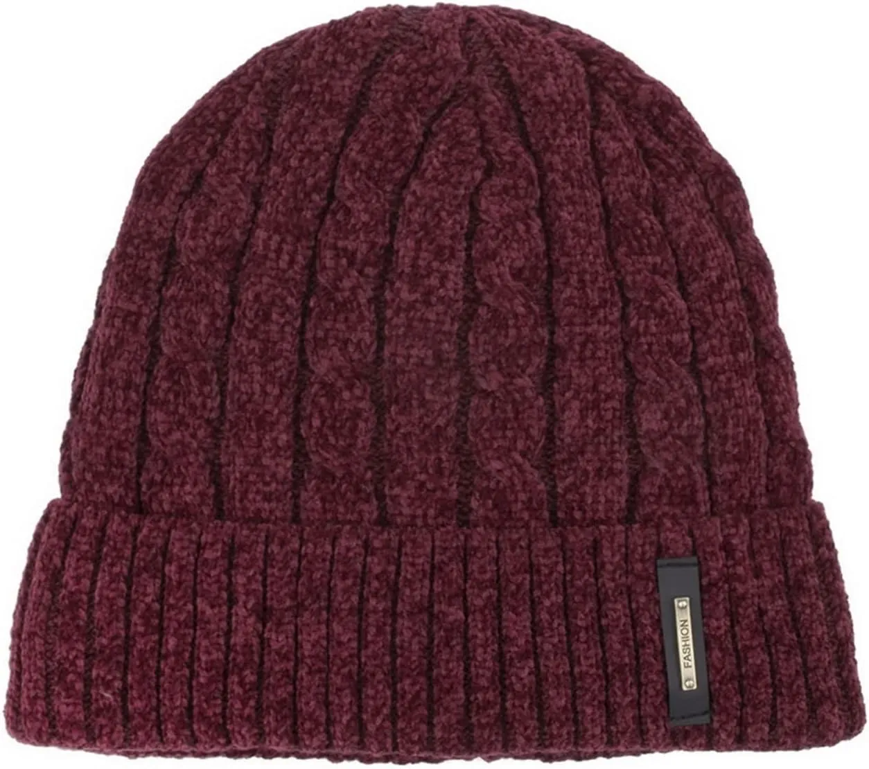 Beanie for Men Women Soft Stretch Cable Knit Beanies Ribbed Skull Cap Cuff Beanie Knitted Soft Warm Winter Hat
