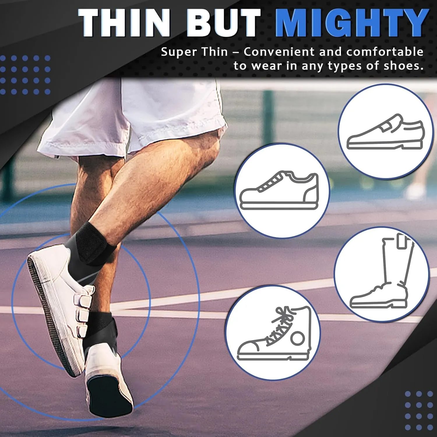 beister 1 Pair Ankle Support Breathable Neoprene Compression Ankle Brace for Men and Women, Elastic Sprain Foot Sleeve for Sports Protect, Arthritis, Plantar Fasciitis, Achilles tendonitis, Recovery