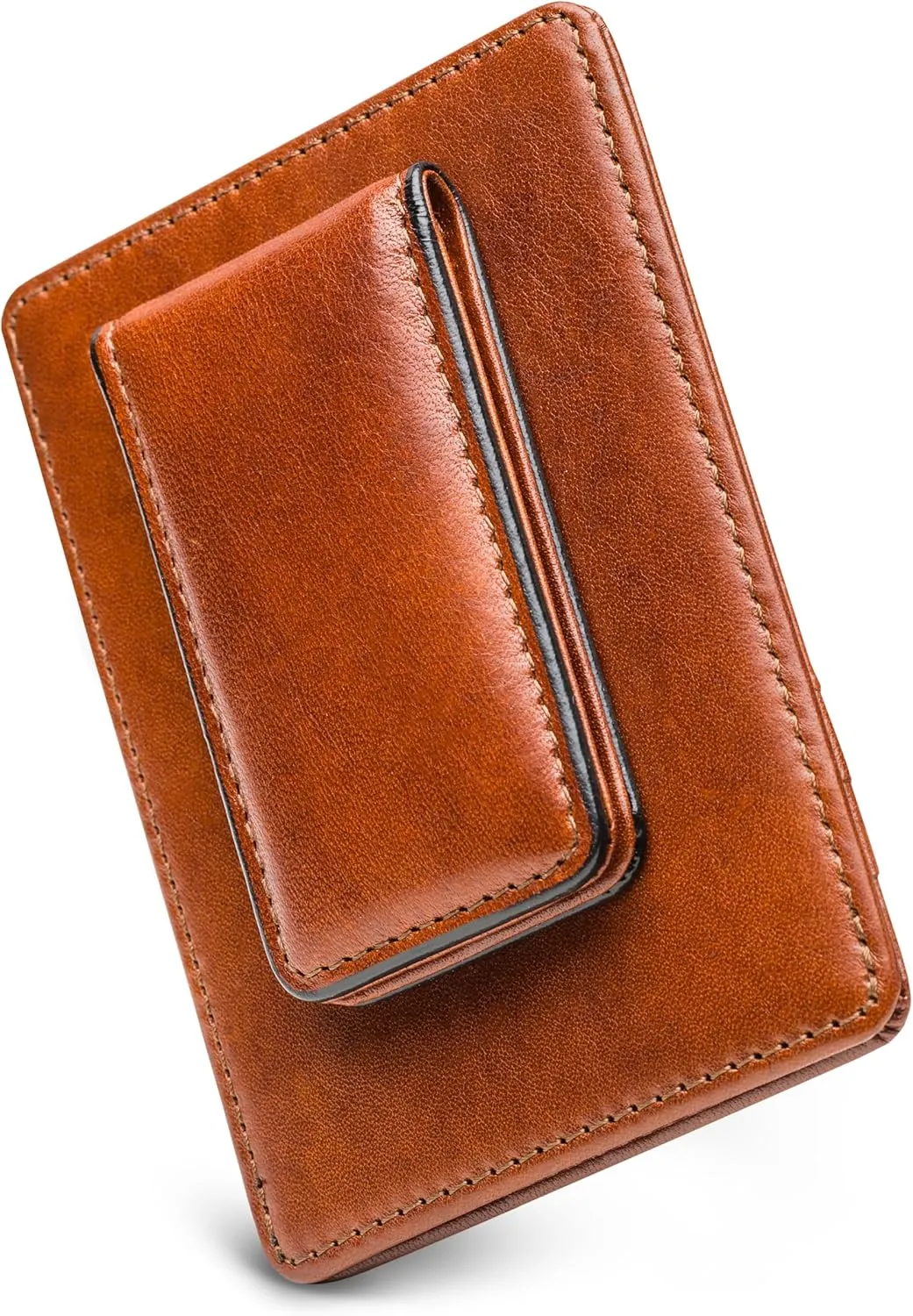 Bosca Old Leather RFID Blocking Front Pocket Wallet with Magnetic Money Clip - Leather Wallet for Men