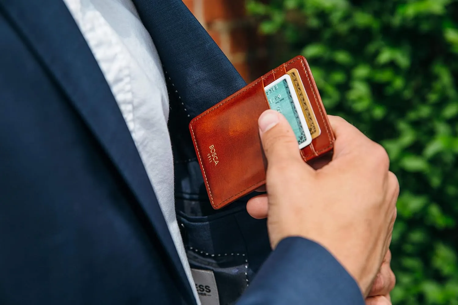 Bosca Old Leather RFID Blocking Front Pocket Wallet with Magnetic Money Clip - Leather Wallet for Men