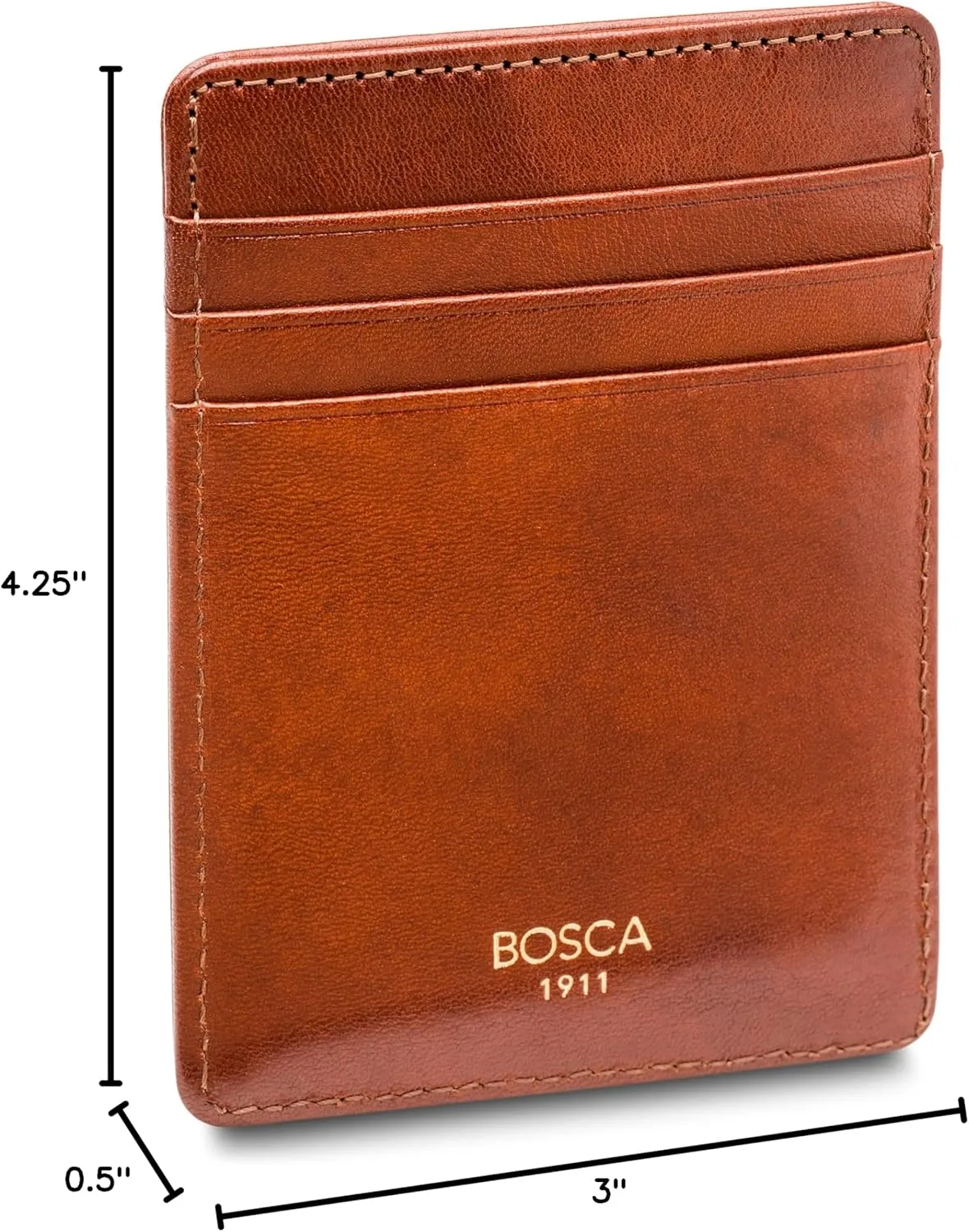 Bosca Old Leather RFID Blocking Front Pocket Wallet with Magnetic Money Clip - Leather Wallet for Men