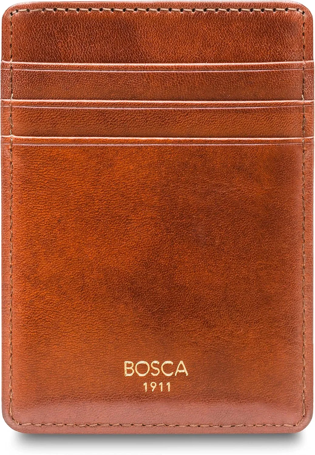 Bosca Old Leather RFID Blocking Front Pocket Wallet with Magnetic Money Clip - Leather Wallet for Men