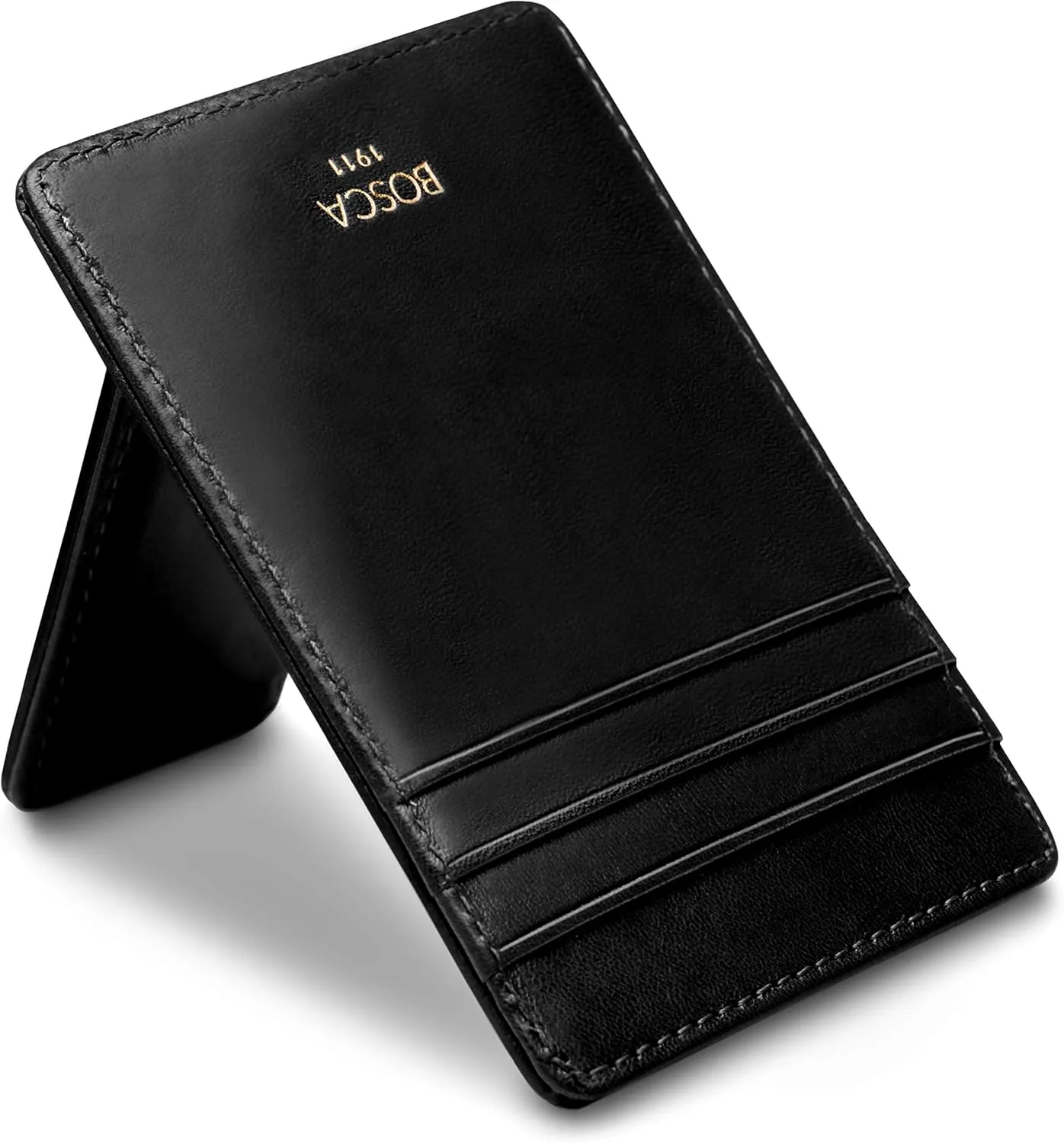 Bosca Old Leather RFID Blocking Front Pocket Wallet with Magnetic Money Clip - Leather Wallet for Men