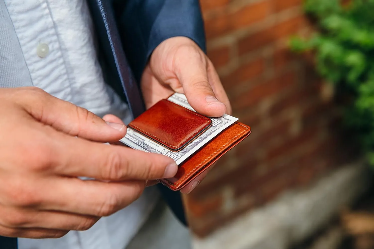 Bosca Old Leather RFID Blocking Front Pocket Wallet with Magnetic Money Clip - Leather Wallet for Men