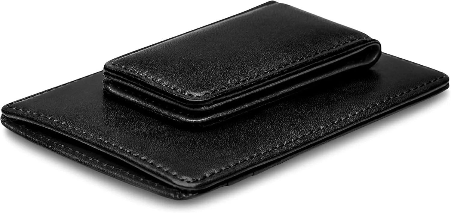 Bosca Old Leather RFID Blocking Front Pocket Wallet with Magnetic Money Clip - Leather Wallet for Men