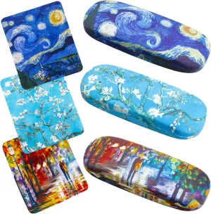 BOUMUSOE 3 Pack Hard Eyeglass Case, Protective Hard Shell Glasses Case with Cleaning Cloth Portable Eyewear Case for Women Men