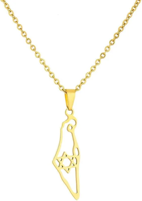 'Bring Them Home Now' Necklace: Israel Map Flag Jewelry for Women, Men, and Unisex Chain Necklace - Show Your Support for Israel, Stand with Israel