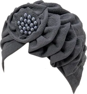Chemo Turban Caps for Women - Bead Flower Solid Headwear Hats Pre Tied Headwraps for Cancer Patients