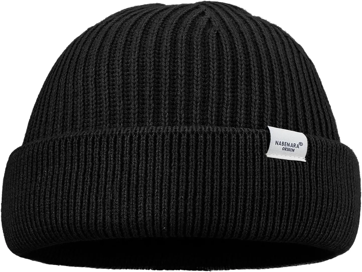 Clakllie Trawler Beanie Watch Hat Knit Cuffed Skullcap Roll-up Edge Stocking Hats Rolled Cuff Knitted Hat Ski Cap