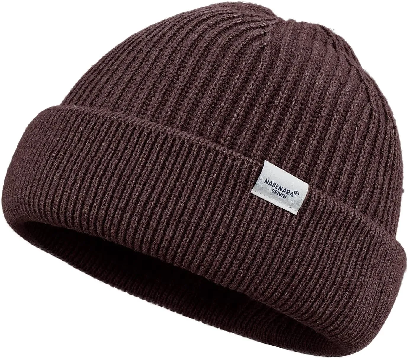 Clakllie Trawler Beanie Watch Hat Knit Cuffed Skullcap Roll-up Edge Stocking Hats Rolled Cuff Knitted Hat Ski Cap
