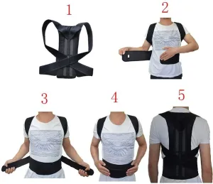 Corrector Back Braces for Correction Lower Adjustable Brace Shoulder Support Belt Orthopedic Men Women Black Corsets (Black X)