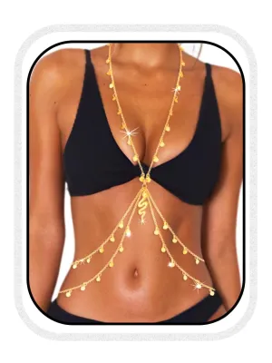 COSYDAYS Gold Bra Chain Jewelry Sequin Body Chains for Women