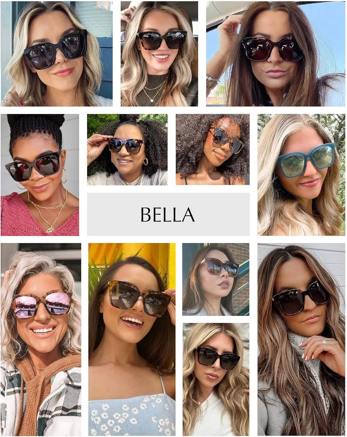 DIFF Bella Designer Square Oversized Sunglasses for Women UV400 Protection, Tortoise frame w/giftable travel case