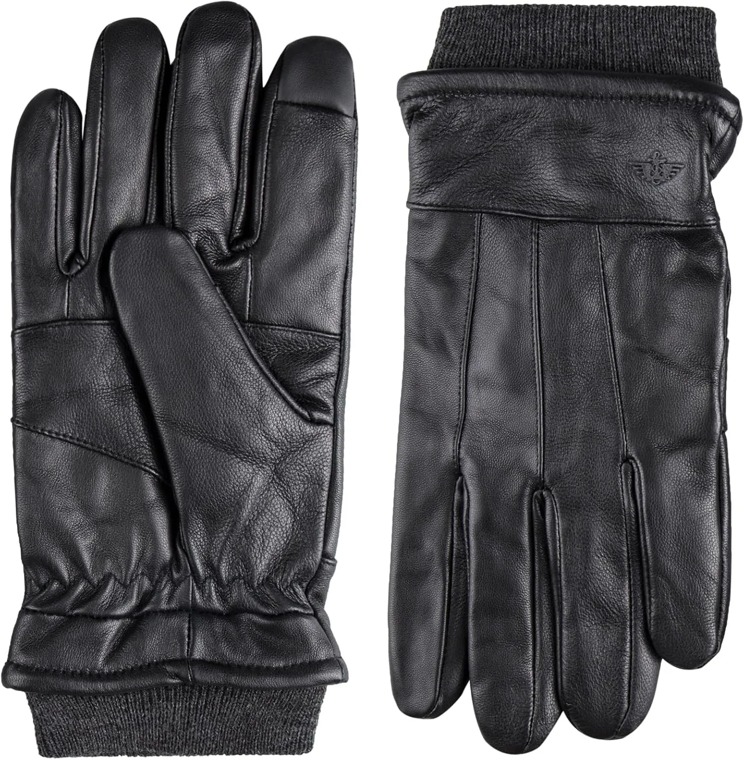 Dockers Men's Warm Leather Winter Gloves with Smartphone Touchscreen Capability