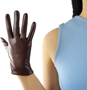 DooWay Women's Short Dress Leather Gloves for Evening Costumes Daily Faux Leather PU 21cm