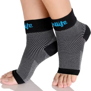 Dowellife Plantar Fasciitis Socks, Ankle Brace Compression Support Sleeves & Arch Support, Foot Compression Sleeves, Ease Swelling, Achilles Tendonitis, Heel Spurs for Men & Women (Black, S)