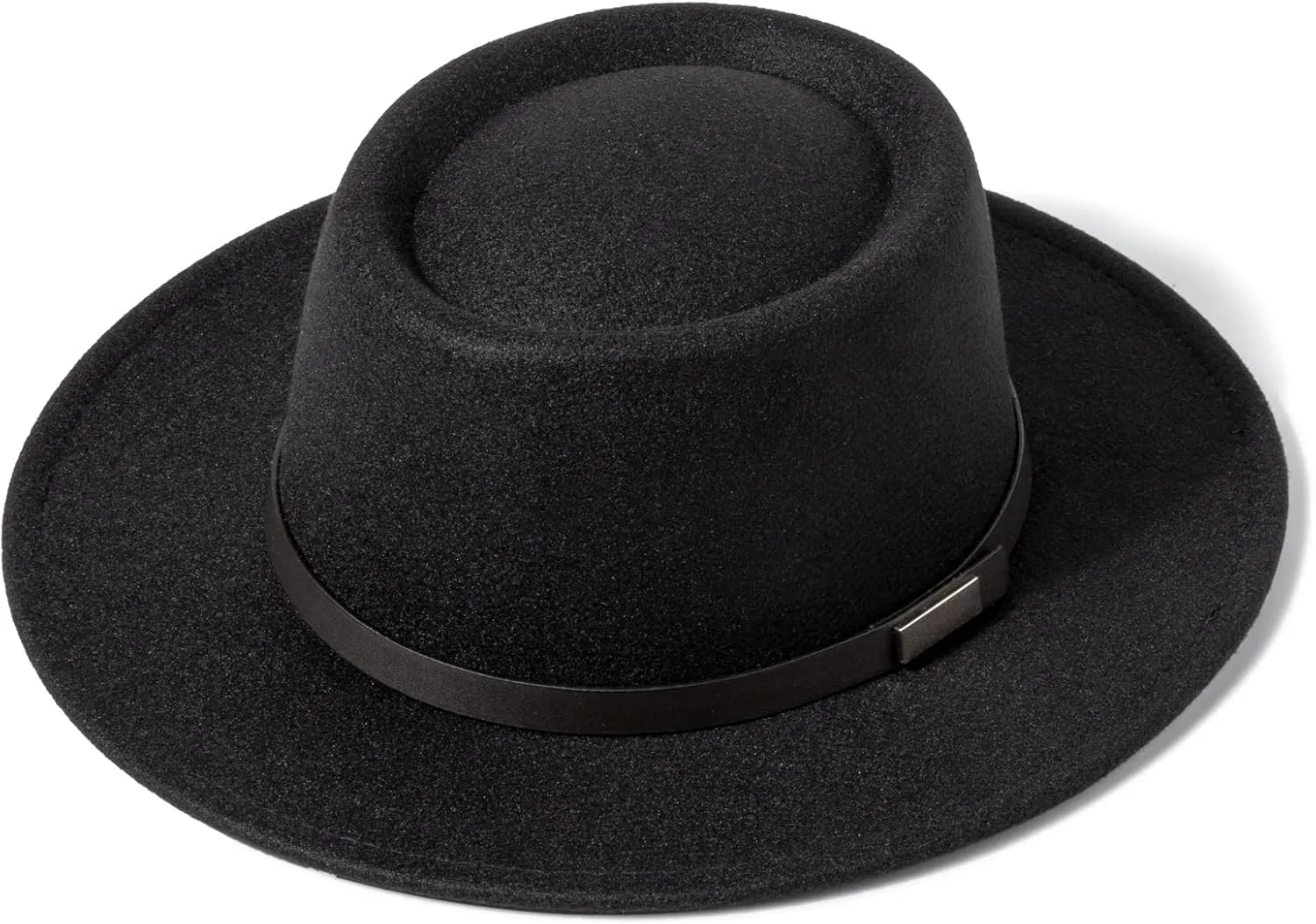 DRESHOW Women Classic Felt Fedora Wide Brim Floppy with Belt Buckle Panama Hat