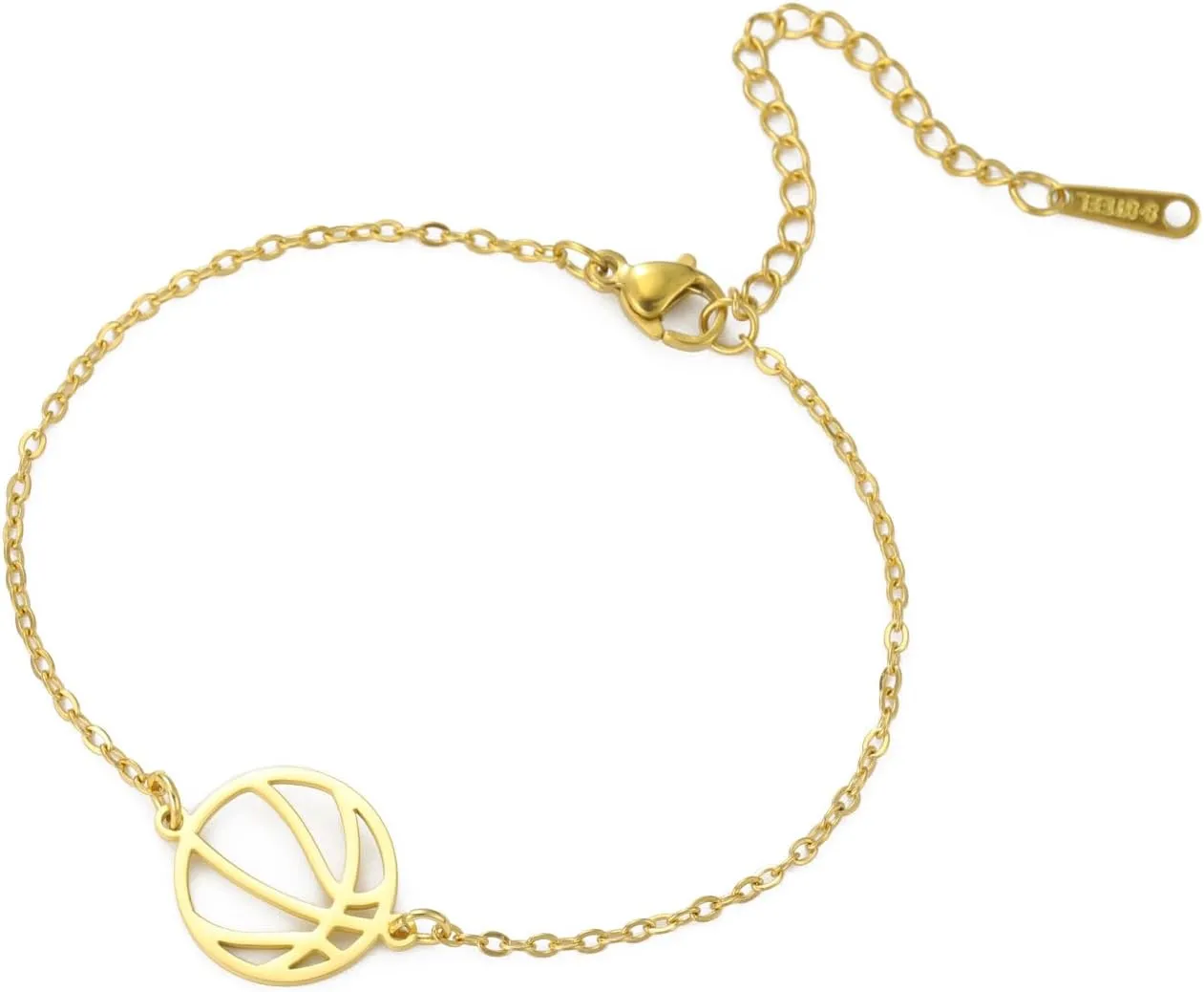 Dreuyet Sports Ball Bracelets for Women Men Minimalism Baseball Basketball Volleyball Badminton Racket Pendant Bracelet Charming Sport Theme Bracelets