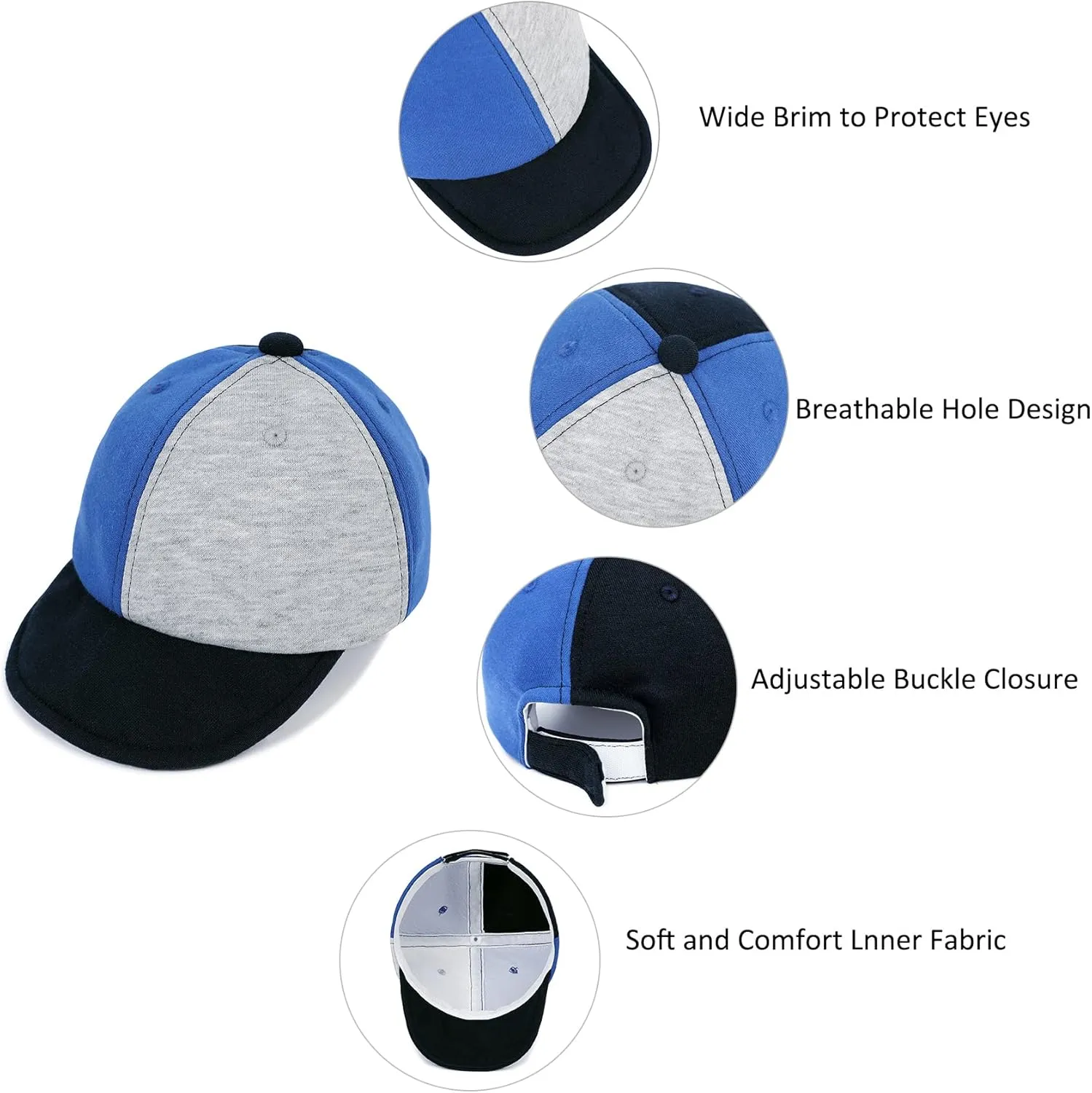 Durio Baby Baseball Cap - Adjustable Infant Hats for Sun Protection - Soft Newborn Baseball Hat for Baby Boys