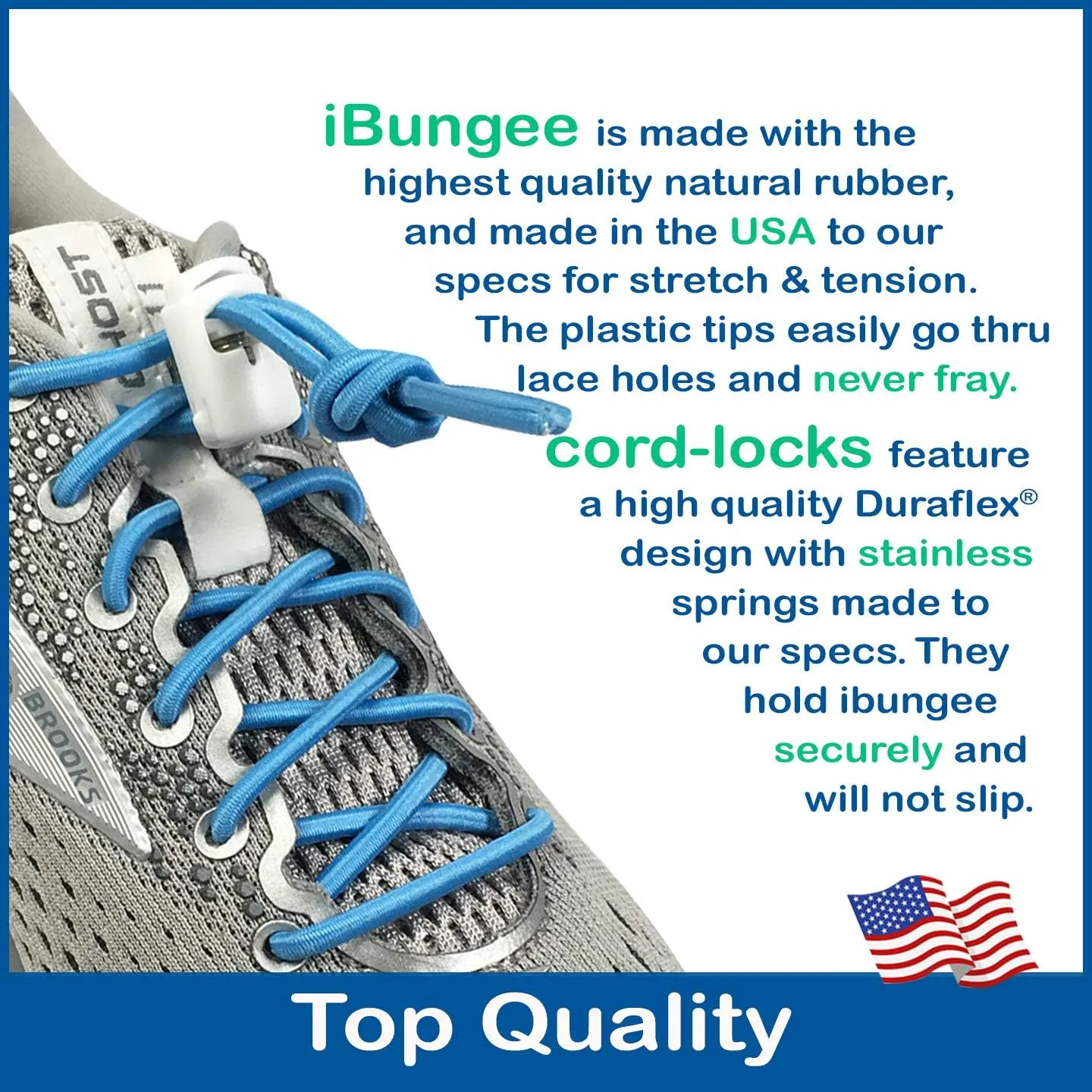 (Elastic No Tie Shoelaces (Made in the USA)