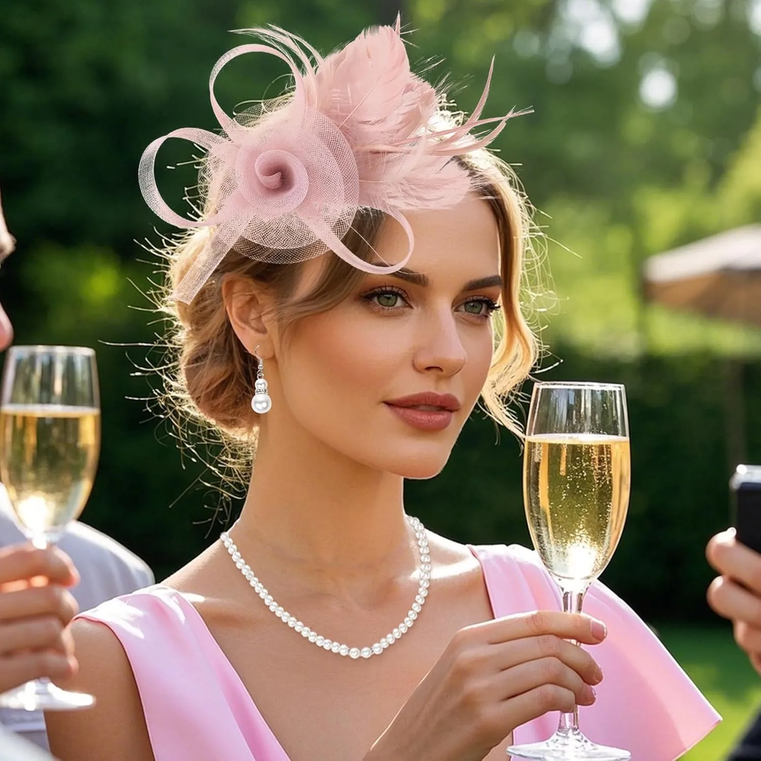 Fascinators Hat for Women Tea Party Headband Derby Wedding Flower Cocktail Mesh Feathers Hair Clip