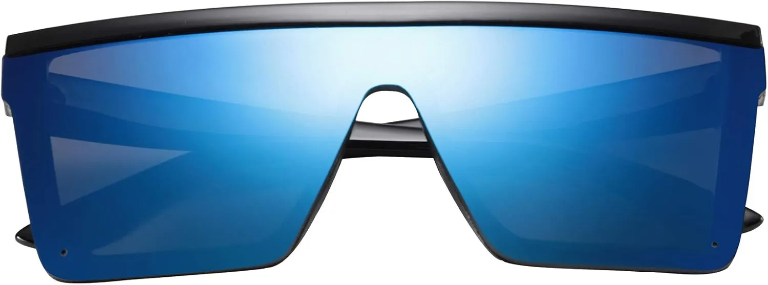 FEISEDY Oversized Sunglasses Mens Womens Flat Top Square Trendy Visor Shades UV400 B2470