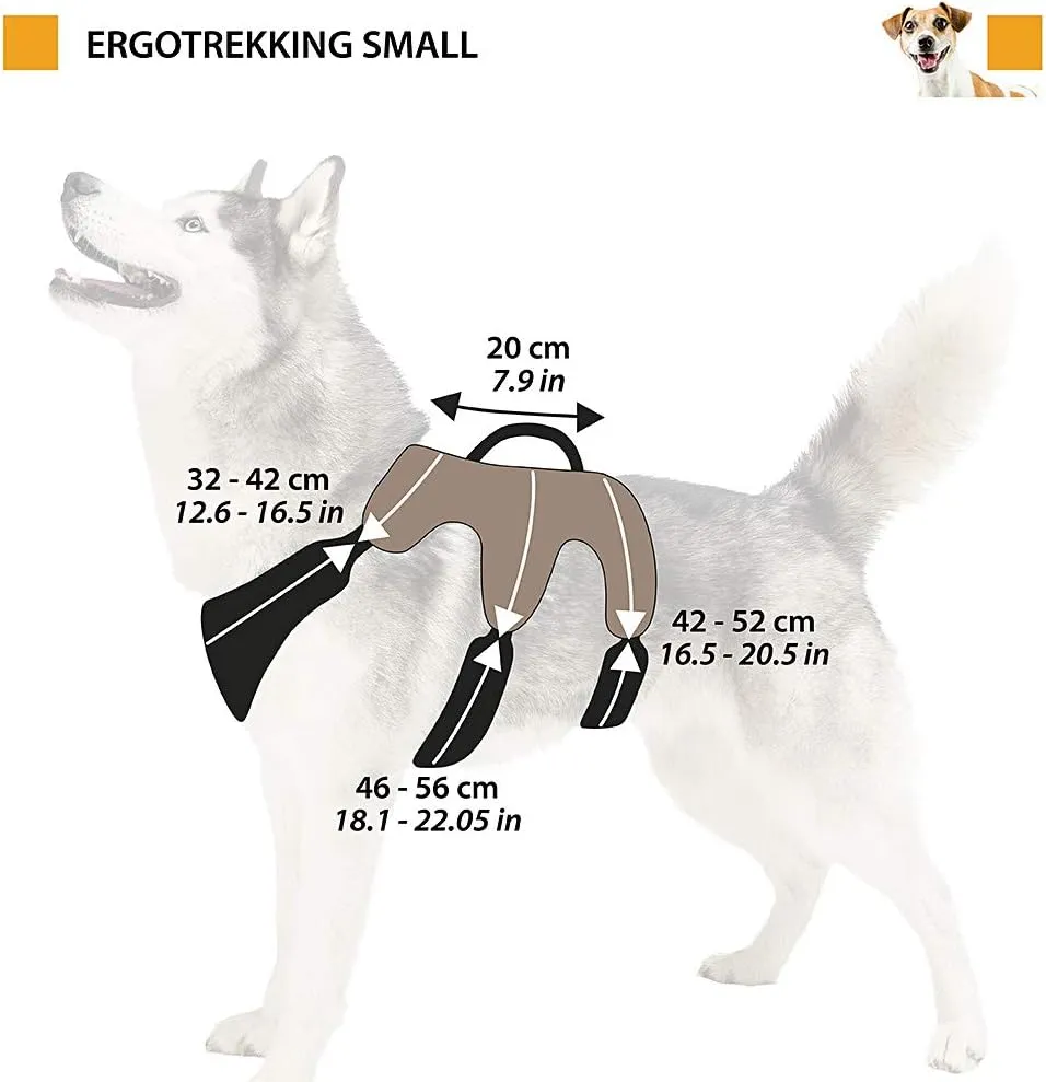 Ferplast Ergonomic Chest Harness for Medium-Small Dogs Ergotrekking P Small, Six Fastenings with Micro Regulation, Soft Padding, Reflective, Perfect for a Day Out Trekking, Black