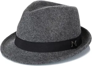 FREEBIRD99 100% Wool Felt Panama Fedora Hat Short Brim Trilby Flat Hat for Men Women