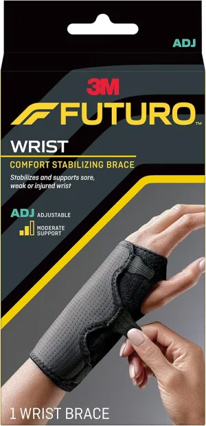 FUTURO Comfort Stabilizing Wrist Brace, Helps Support Sprains, Strains, and Symptoms of Carpal Tunnel Syndrome, One Size
