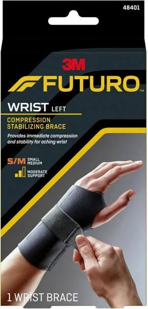 FUTURO Compression Stabilizing Wrist Brace, Left Hand, S/M