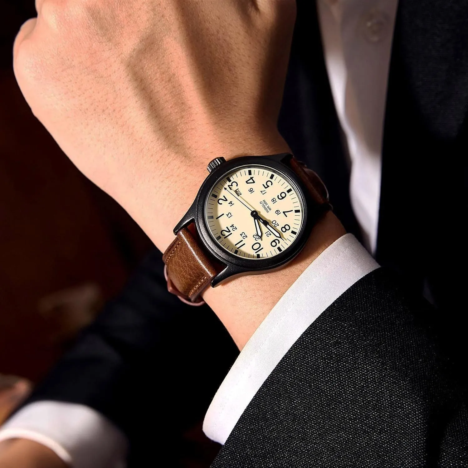 Getalia Italian leather Watch Band Tuscany Natural Vegetable-Tanned Full Grain Genuine Leather,18mm 19mm 20mm 21mm 22mm Quick Release Replacement Watch Straps for Men and Women Thick and Soft