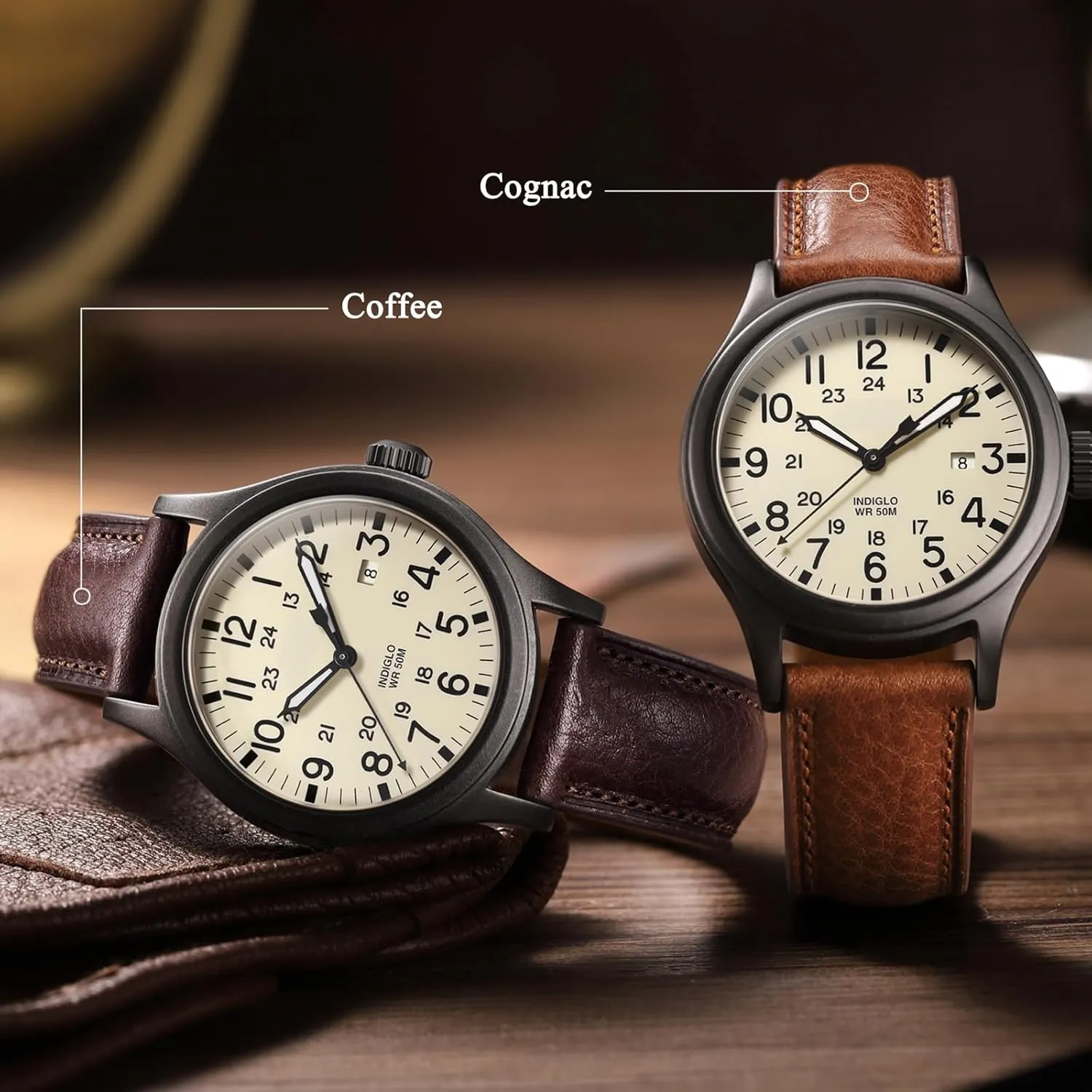 Getalia Italian leather Watch Band Tuscany Natural Vegetable-Tanned Full Grain Genuine Leather,18mm 19mm 20mm 21mm 22mm Quick Release Replacement Watch Straps for Men and Women Thick and Soft